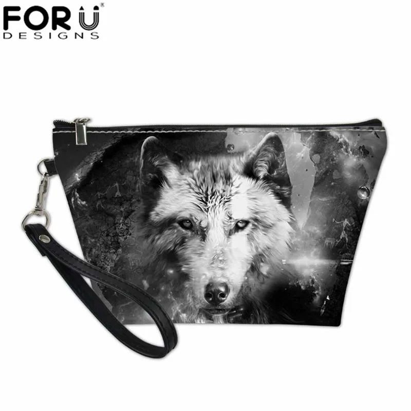 FORUDESIGNS/косметички для макияжа для женщин с принтом волка, косметички женский макияж, сумка для туалетных принадлежностей, многофункциональная сумочка - Цвет: Z3609Z8