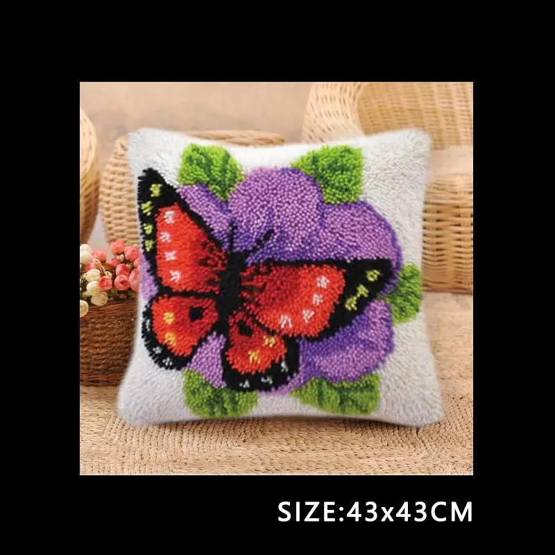 Blue Вышивка ковер подушка Borduurpakket Kussen крюк с защелкой Наборы Diy Smyrna Knooppakket Klink Haak Kleed Bloemen сделай сам - Цвет: Blue