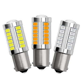 

1Pcs 1156 Led Bulb BA15S P21W 33 LED 5630 5730 SMD Car Tail Bulb Brake Lights Auto Reverse Lamp Red White Yellow Color
