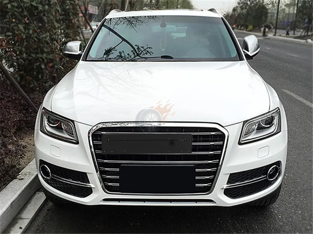 Для SQ5 стильная решетка ABS для Q5 8R 2013- передний бампер гоночные грили Автомобиль Стайлинг часть с Европейский держатель пластины