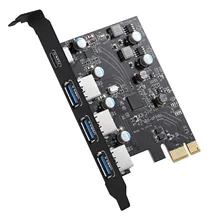 Pci-e para usb 3.0 tipo de cartão c (1), tipo a (3) sem fonte de alimentação adicional pci express cartão de expansão para windows mac pro