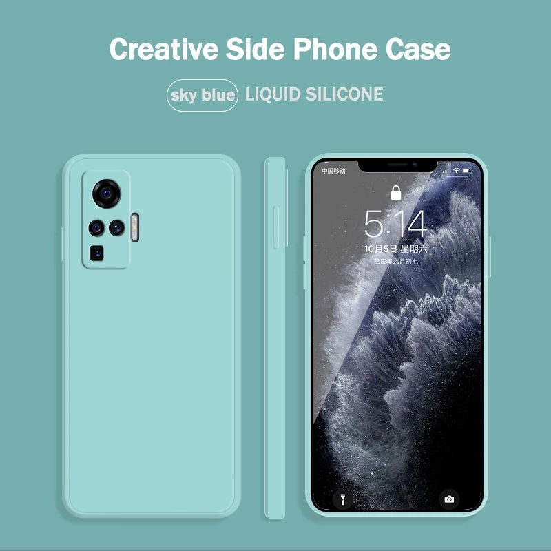 phone purse New Liquid Silicone Case For VIVO S7 S6 S5 S9E Soft Matte Camera Protection Cover VIVO X30 X50 X60 IQOO7 IQOONEO IQOOPRO Case mobile phone pouch Cases & Covers