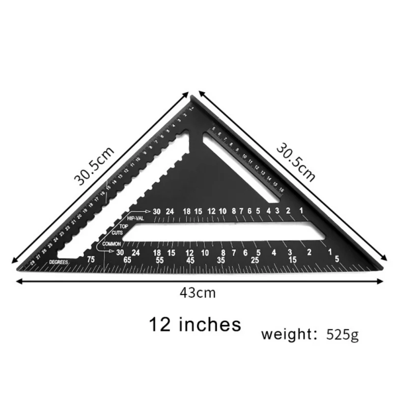 7 дюймов/12 дюймов столярные квадраты алюминиевый сплав линейка 90 градусов угол линейка; Деревообработка обрамление измерительный макет инструмент