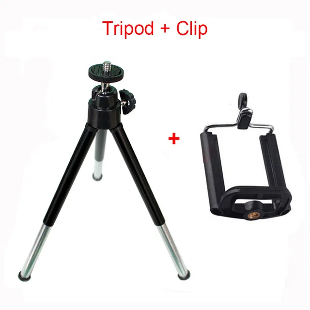 Black with Clip Мини-штатив для телефона для Yg300 проектор камеры Трипод для iPhone X 8 7 6S Xiaomi для samsung huawei сотовый телефон монопод - Цвет: Black with Clip