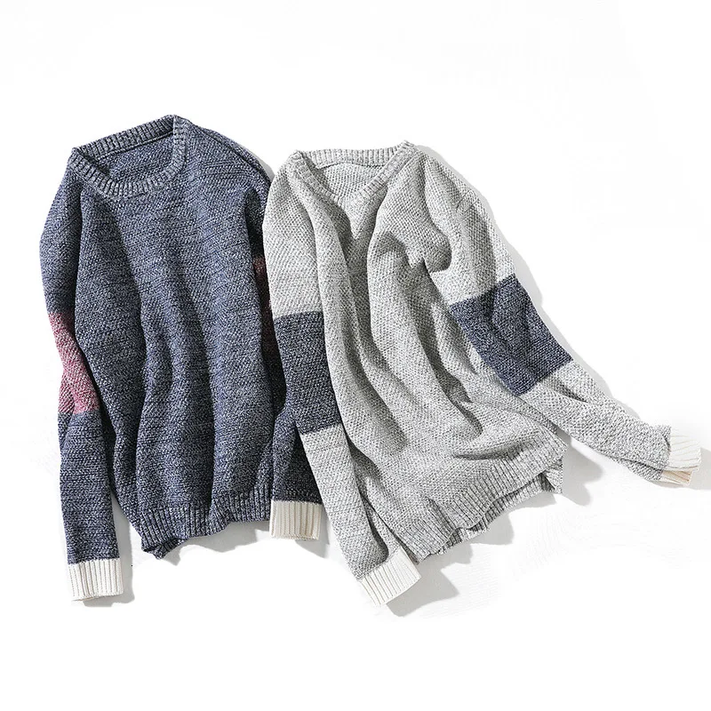 Autumn Sweater Men Fashion Contrast Color Casual Knit Sweaters Man Streetwear Loose Long-sleeved Pullover Men Clothes M-5XL Autumn Sweater Men Fashion Contrast Color Casual Knit Sweaters Man Streetwear Loose Long-sleeved Pullover Men Clothes M-5XL