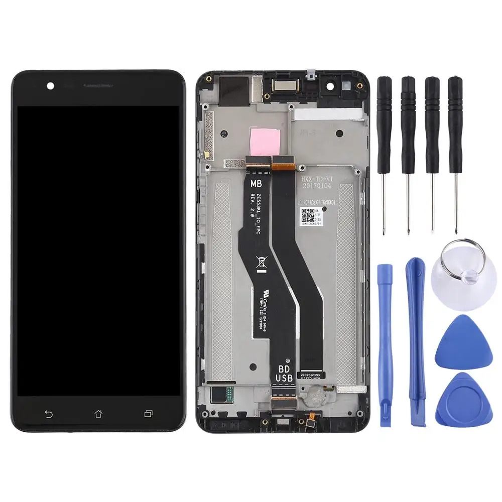 ЖК-экран и дигитайзер полная сборка с рамкой для Asus Zenfone 3 Zoom ZE553KL(черный