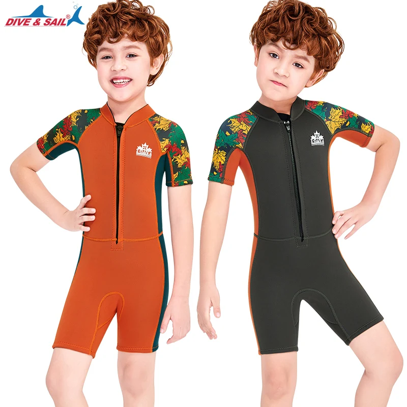 2.5mm neoprene wetsuit vest boy for surfing suit diving swimsuit One piece thickened warm