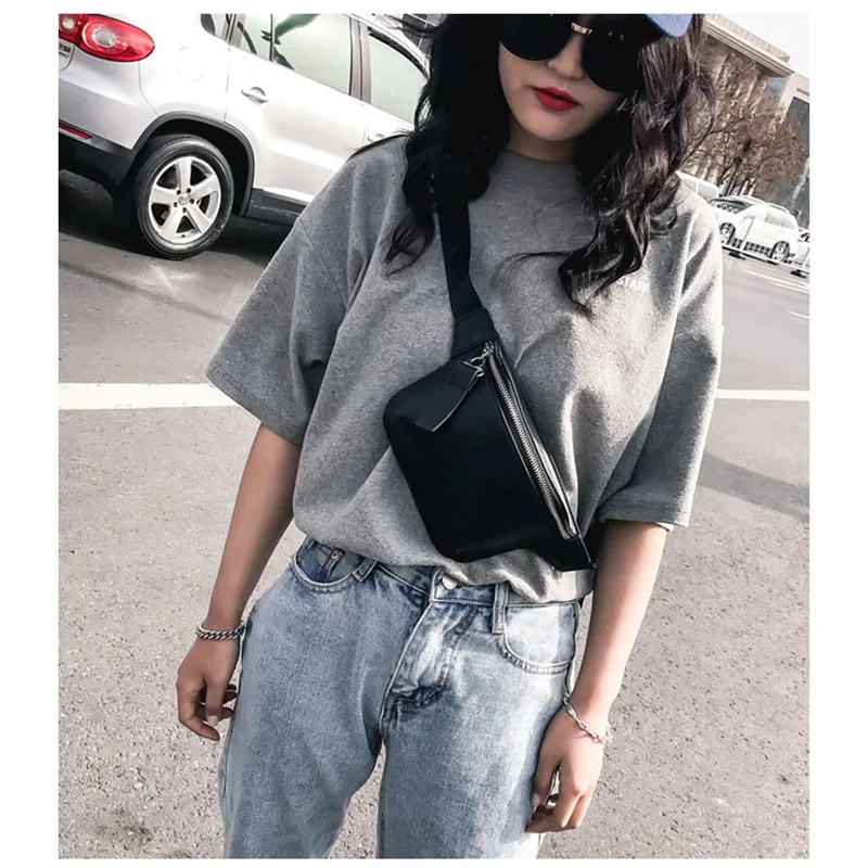 Casual PU Leather Black Waist Bag Women Designer Fanny Pack Fashion Belt Female Mobile Packs Messenger Bags Coin Purse 2019 | Багаж и