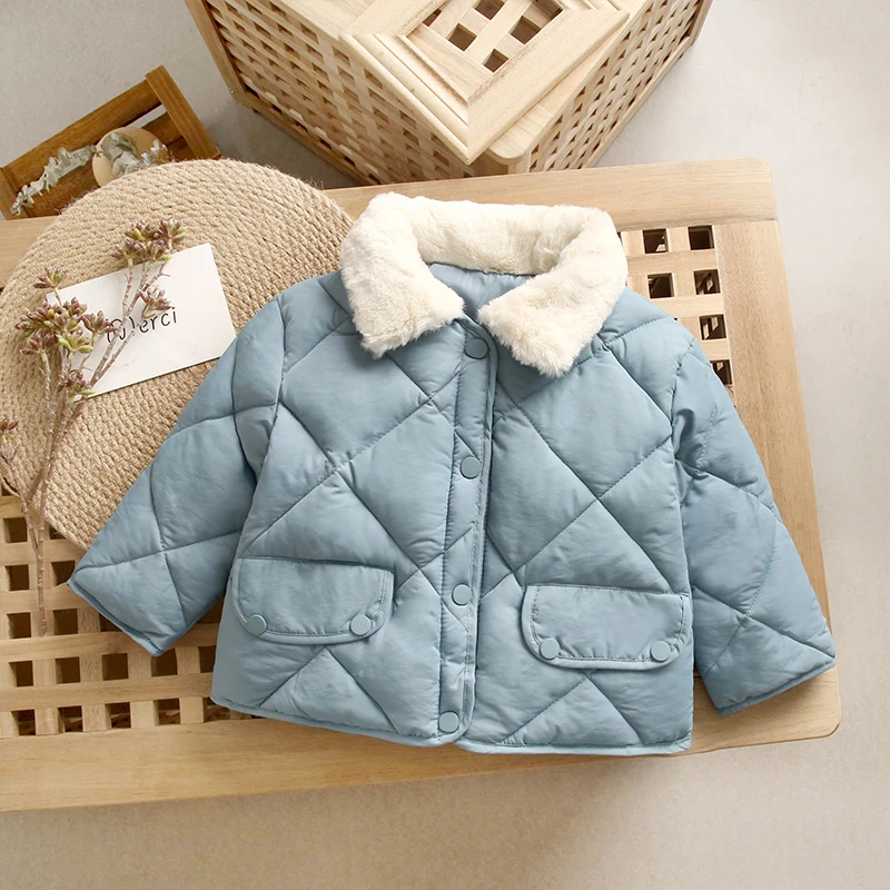 

2020 New Children's Winter Jacket Trendy Boy's Coat Lovely Girl Down Jacket Warm Coat Rabbit Hair Lapel Children's Jacket