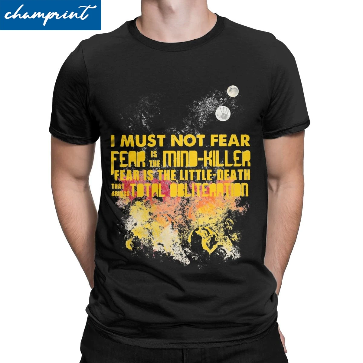 Мужская футболка с принтом Litany Against Fear Дюна Герберт Франк Арракис научная
