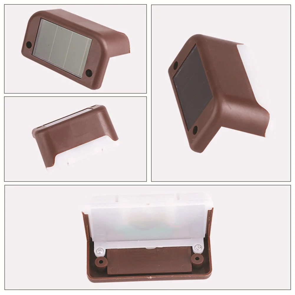 12pcs ABS Outdoor Pathway Bright Yard Warm White Lamp Led IP65 Waterproof Durable Garden Fence Patio Stairs Solar Deck Light