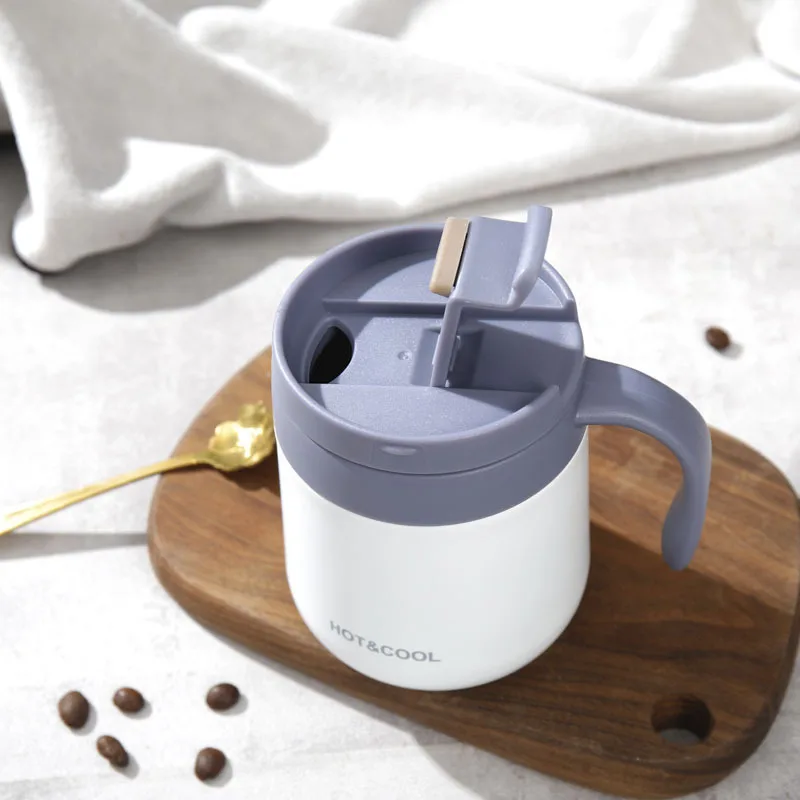 350ml Stainless Steel Coffee Thermos Cup Double Wall Vacuum Flask Fashion Brief Insulated Travel Mug