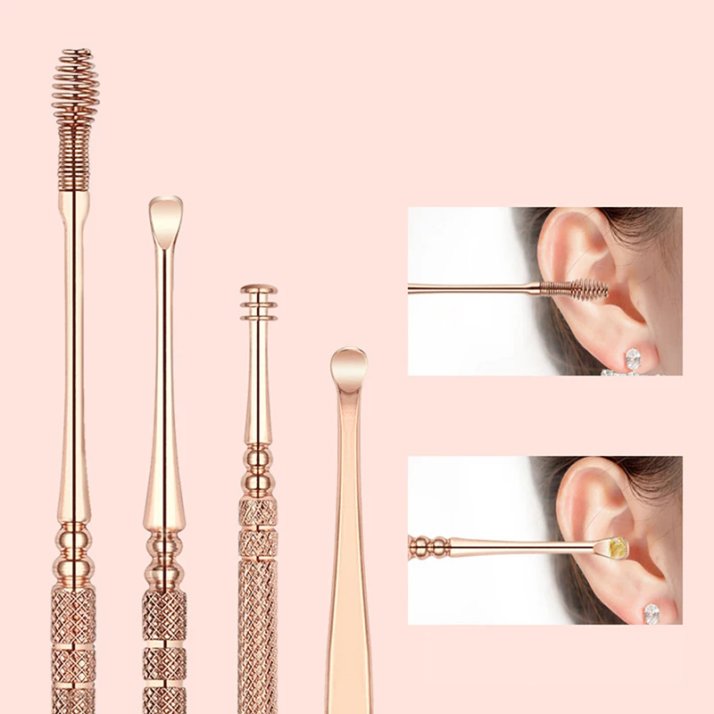 

5/6/9Pcs Ear Cleaner Set Spiral Earpick Ear Wax Remover Ear Spoon Earpick Set