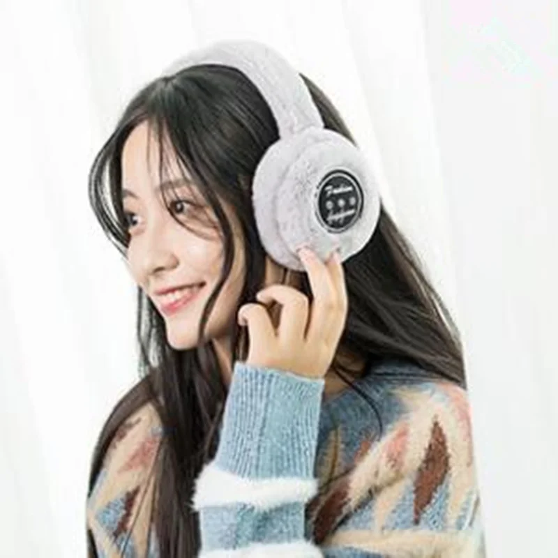 Новинка, зимние Bluetooth наушники для женщин, теплые защитные наушники, умные наушники