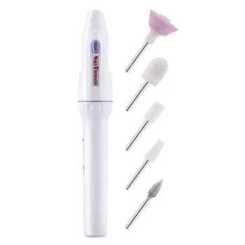 

6pcs/Set Professional Mini Electric Nail Drill Machine Pen for Manicure Pedicure Tips Polish Sanding Nail Drill Bits Nails Mill