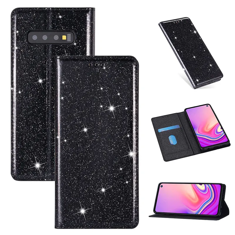 Glitter Shiny Case for Samsung Galaxy S7 S8 S9 Note 9 10 Plus Leather TPU Wallet Flip A50 A60 A70 M20 M30 M40 | Мобильные телефоны