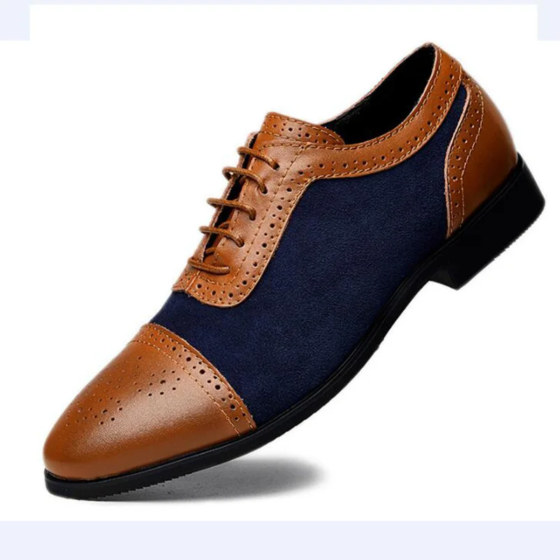

Fashion black / brown mens wedding shoes genuine leather loafers Lace Up dress shoes mens Handmade formal Business work shoes