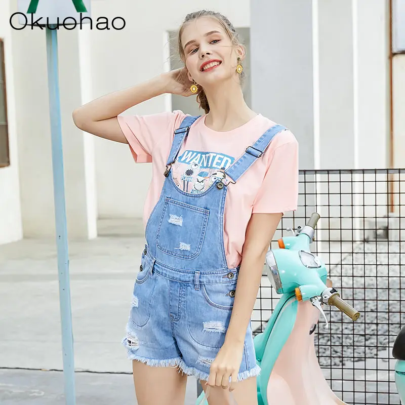 

2019 Real Mom Jeans High Waist Denim Playsuits Women Rompers Short Overalls For Summer Casual Suspender Jeans Jumpsuit Playsuit