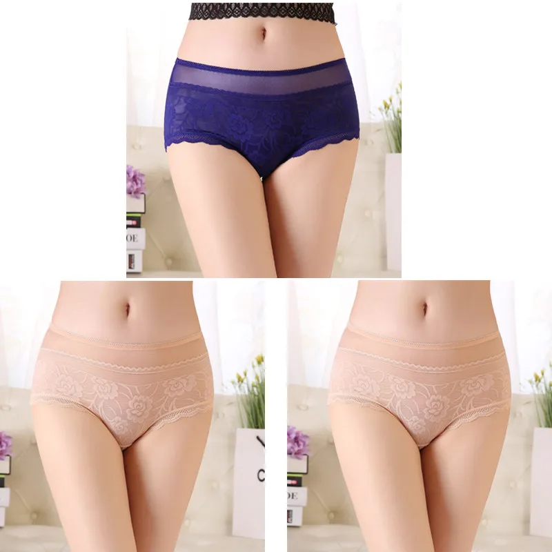 blue apricot apricot Утягивающие трусы с высокой талией, кружевное нижнее белье с цветочным узором, женское сексуальное нижнее белье, трусы для похудения, большой размер 4XL - Цвет: blue apricot apricot