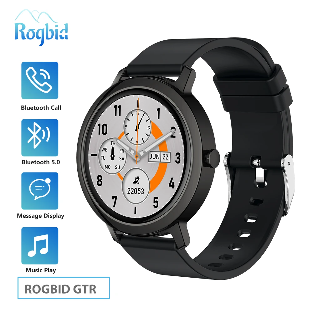 rolance-relogio-inteligente-gtr-2020-smartwatch-com-bluetooth-faz-ligacoes-e-musica-tws-de-metal-a-prova-d'agua-ios-android-versao-global-relogio-masculino-e-feminino