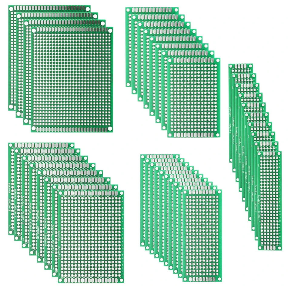 40PCs PCB Double-sided Prototyping PCBs Circuit Boards Kit 5 Size Universal untraced perforated printed circuits boards | Компьютеры и