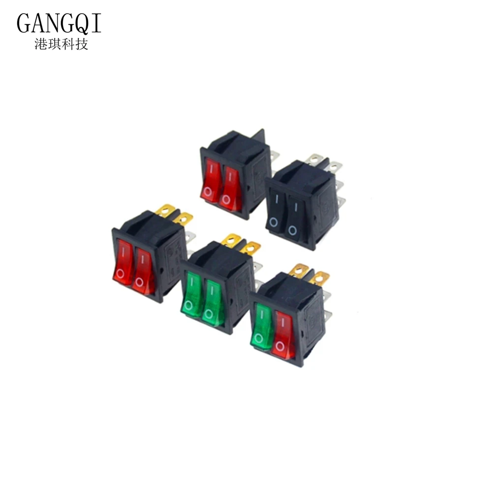 KCD8 6PIN 16A 250V 20A 125V double light switch rocker switch waterproof ON-OFF KCD6 boat power 1PCS