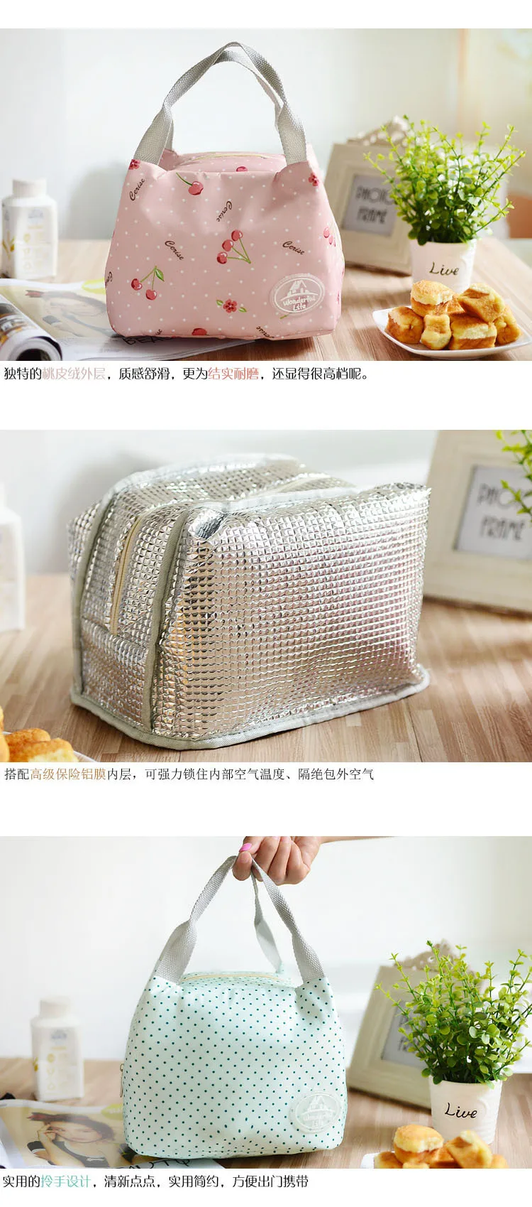 Bufan стиль сумка для пикника полосатая изоляционная сумка студенческая Bento Box сумка-холодильник свежая сумка для хранения ручная сумка для ланча