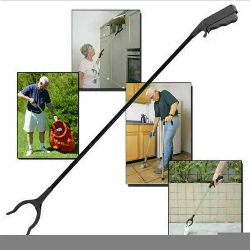 

1pcs Household Outdoor Metal Long Handle Plastic Chuck and Handle Garbage Pickup Clip Practical Environmental Protection Clip
