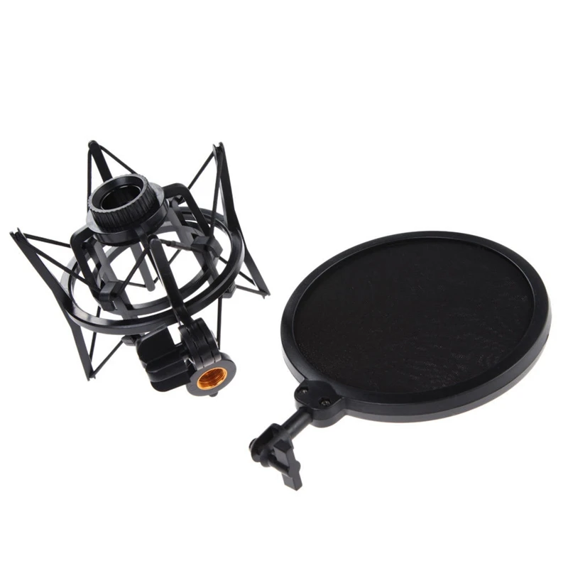Профессиональный микрофон Шок крепление с щитом Артикуляционная головка держатель Стенд кронштейн для студии вещания