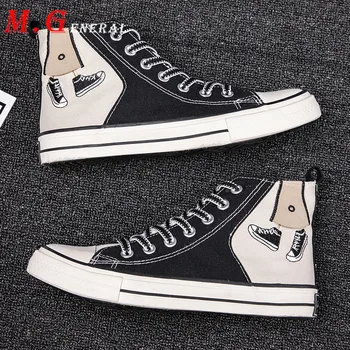 

Outdoor Mens Shoes High Top Lace Up Shoes Men Casual Board Shoe Flats Men's Plimsoll Shoes Non-slip Summer Shoe Man Walk Shoe C6