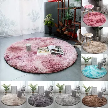 

Long Plush Rugs for Bedroom Fluffy Round Rug Carpets for Living Room Decor Faux Fur Rugs Kids Room Shaggy Area Rug 40/60/80cm