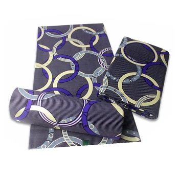 

Newest African Wax Fabric Atretch Ankara Print Batik Cotton Golden Silver Best Quality Brode Wrapper Material Stuff For Sewing