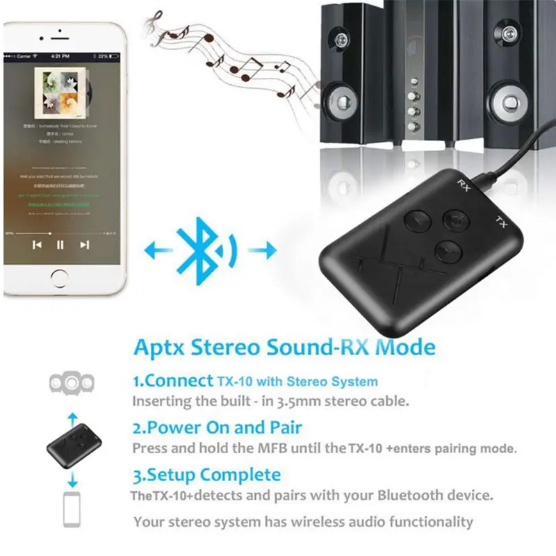 2 в 1 Bluetooth передатчик беспроводной стерео музыкальный приемник адаптер 3,5 мм аудио USB кабель ТВ DVD MP3 PC