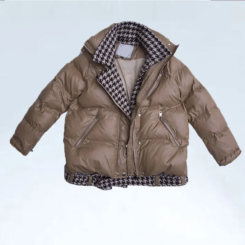 Женская хлопковая одежда из двух частей, Осень-зима, пальто для женщин, новинка, свободный BF пуховик, женская короткая куртка-бомбер