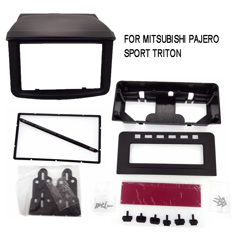 2pcs Frame 2 Din фасции рамка для Triton L200 Mitsubishi Pajero Спорт Радио DVD стерео панель тире Монтажная Установка отделка комплект лицевая рамка - Название цвета: 2pcs Frame
