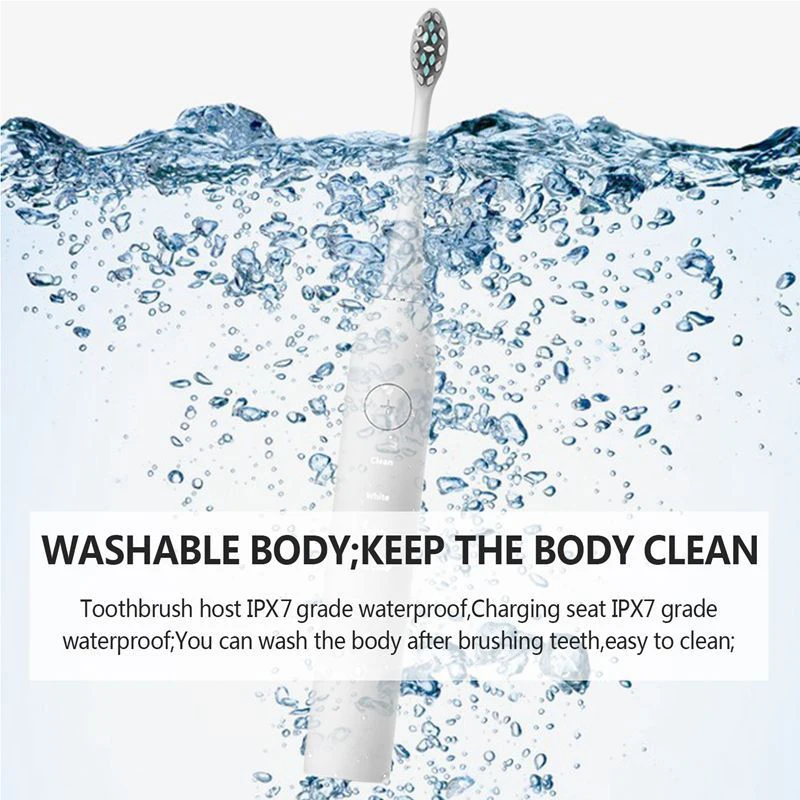 Водонепроницаемая электрическая зубная щетка отбеливающая звуковая с USB