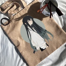 

Tokitou Muichirou print Shoping Bags Canvas linen Bag Shopper Grocery Shopping Boutique Designer Handbags Reusable Tote bag