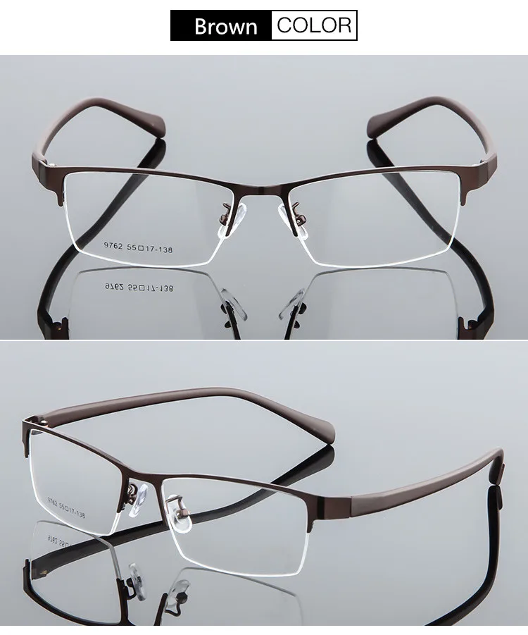 Унисекс модные женские и мужские полуоправы металлические очки в оправе при близорукости очки Оптические очки полуоправы поддельные очки оправа Новинка