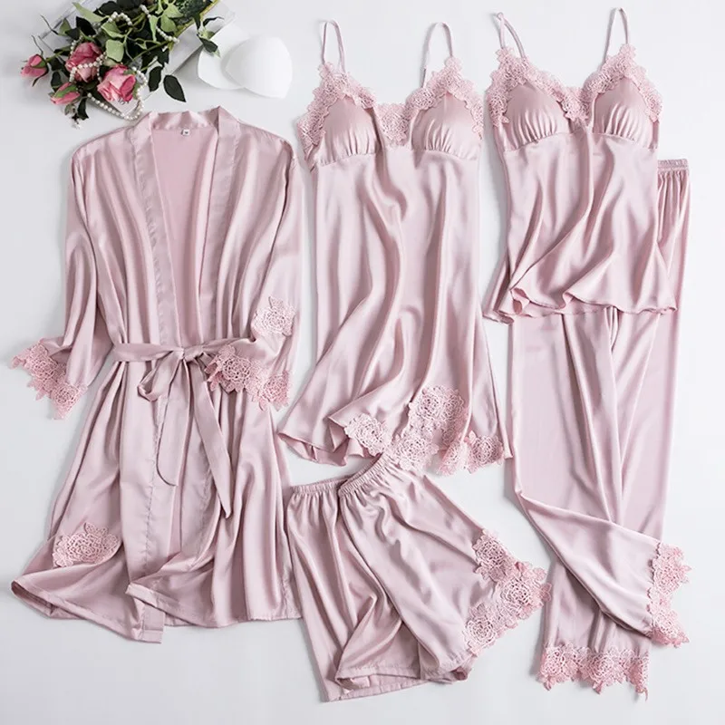 satin lace pajama set