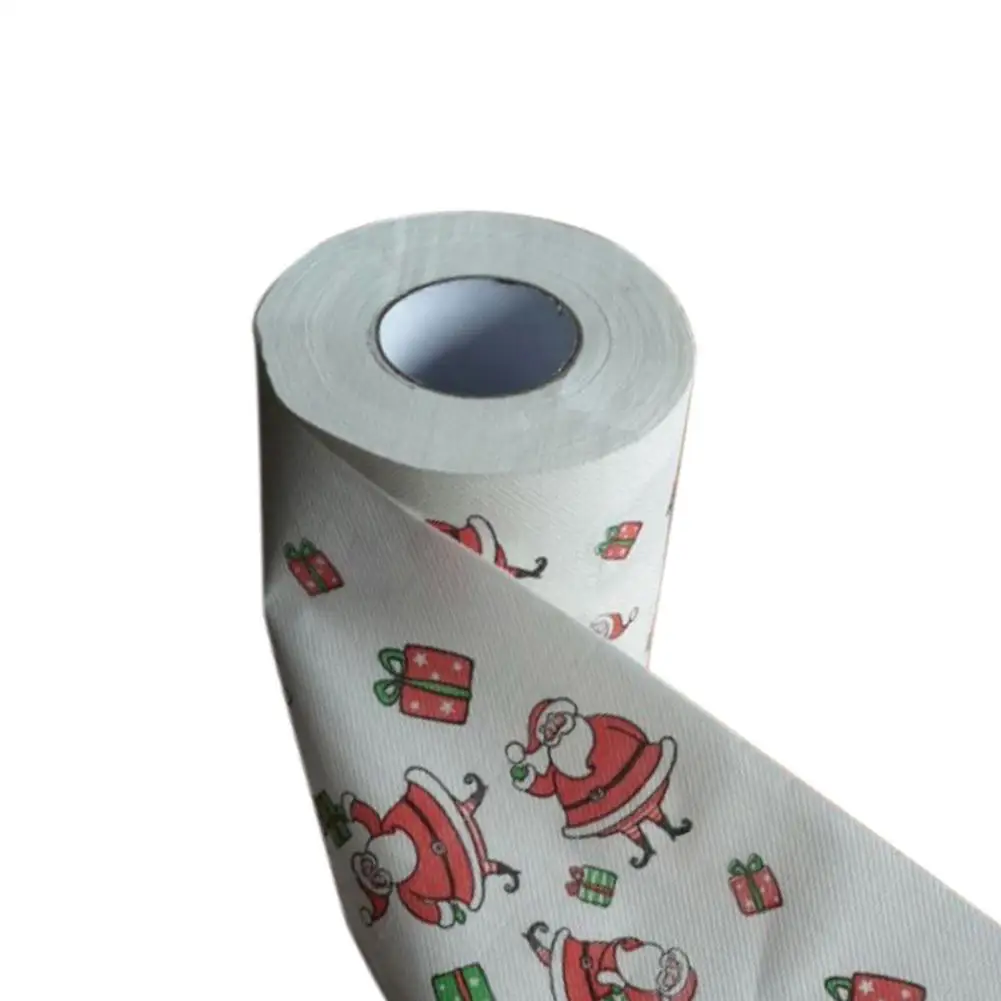 Рождественский рулон туалетной бумаги, без загрязнения, Рождественский Санта Клаус, узор, туалетная бумага, тщательная мягкая бумага, полотенце для кухни