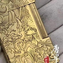 THZ11watch video side pulley 6style dragon Apocalypse soldiers Kerosene retro vintage brass Side slip lighter