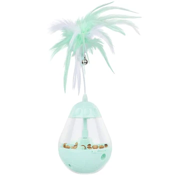 

SZS Hot Treat Ball Funny Cat Toys, 3 in 1 Automatic Rotating Electric Pet Toy with Automatic Spinning Tumbler, Cat Feather Toy a