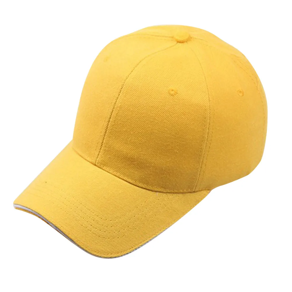 Унисекс 1 шт шляпа Женская Мужская кепка для бейсбола твердая Snapback шляпа хип-хоп Регулируемая Кепка s Защита от солнца с солнцезащитным козырьком уличная одежда Chapeu# D - Цвет: Цвет: желтый