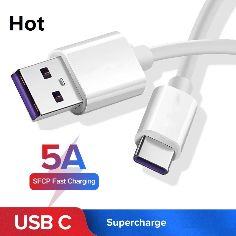 Кабель USB Type-C для Huawei mate 20 pro 5A белый | Мобильные телефоны и аксессуары