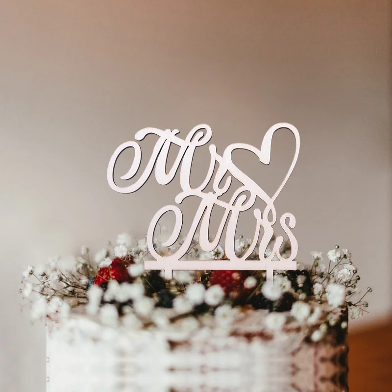 1 шт. свадебный торт Топпер Дерево Mr& Mrs просто декоративные фигурки Жених невесты DIY украшения для свадебного торта помолвка вечерние принадлежности