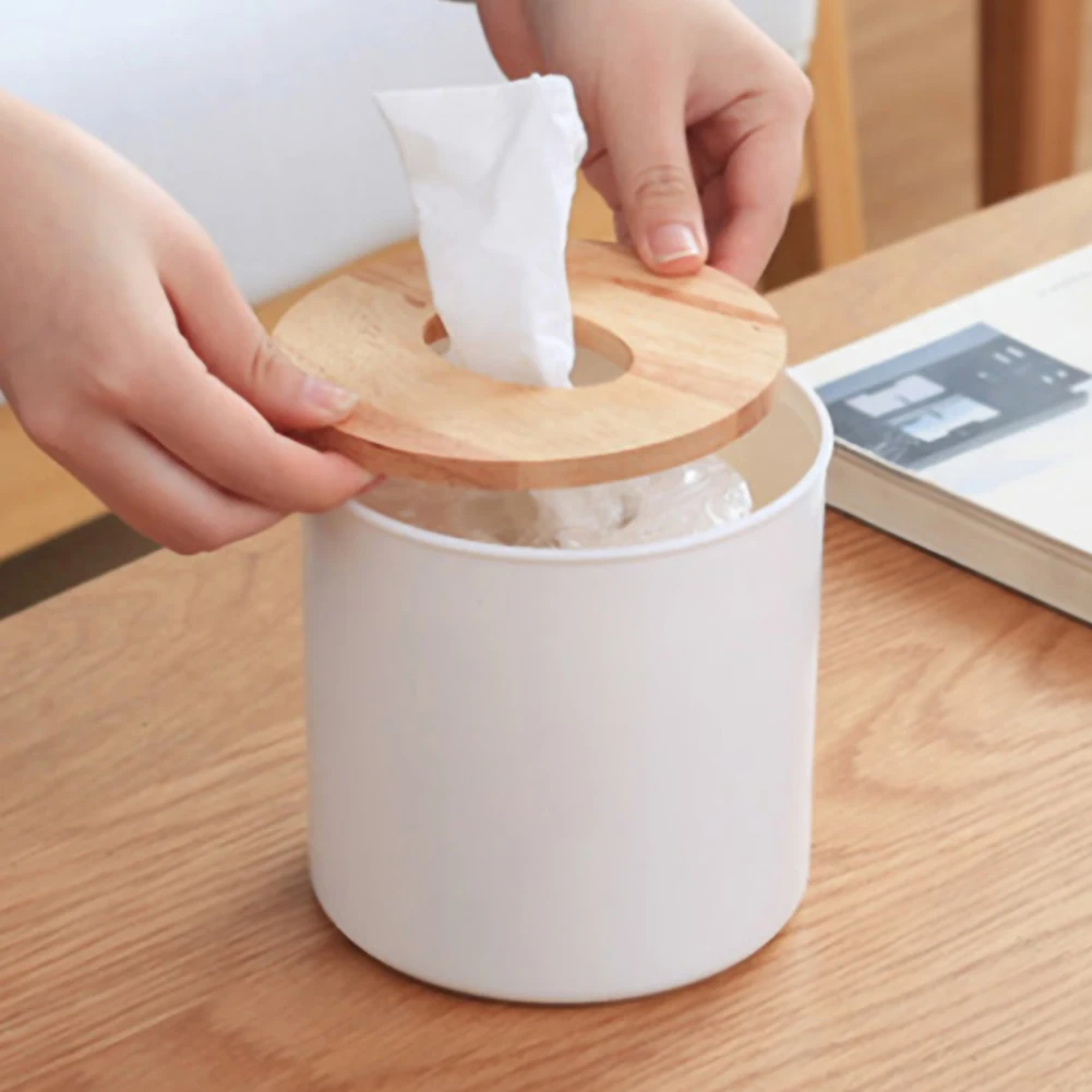 

Wipes Dispenser Holder Tissue Storage Box Wooden Removable Roll Paper Wooden Cover Home Car Container Napkin Holder Decoration