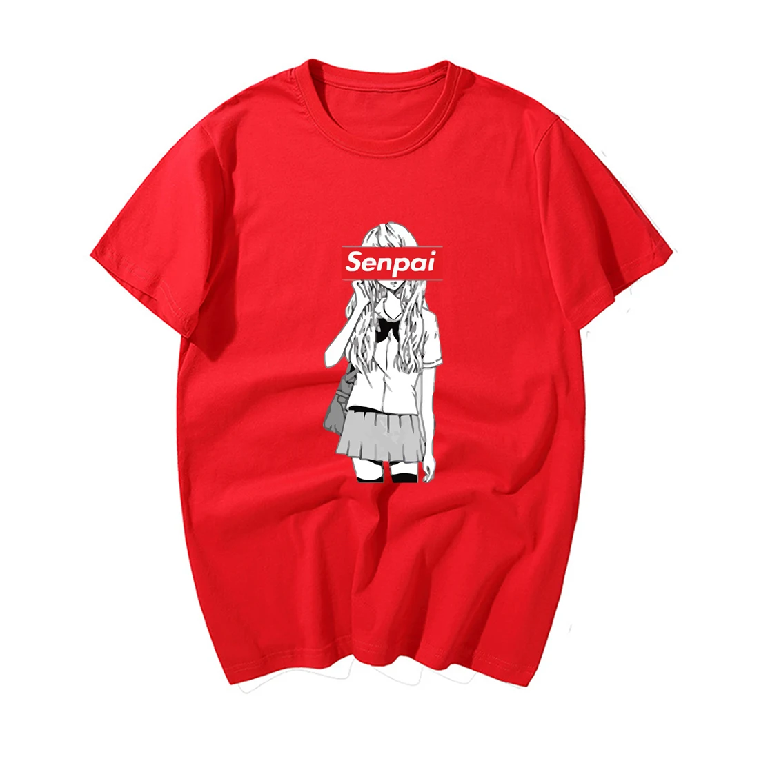 Забавные Senpai аниме девушка футболка Ретро Классический японского аниме футболка для мужчин прохладное лето повседневные хлопковые футболки Harajuku уличная одежда