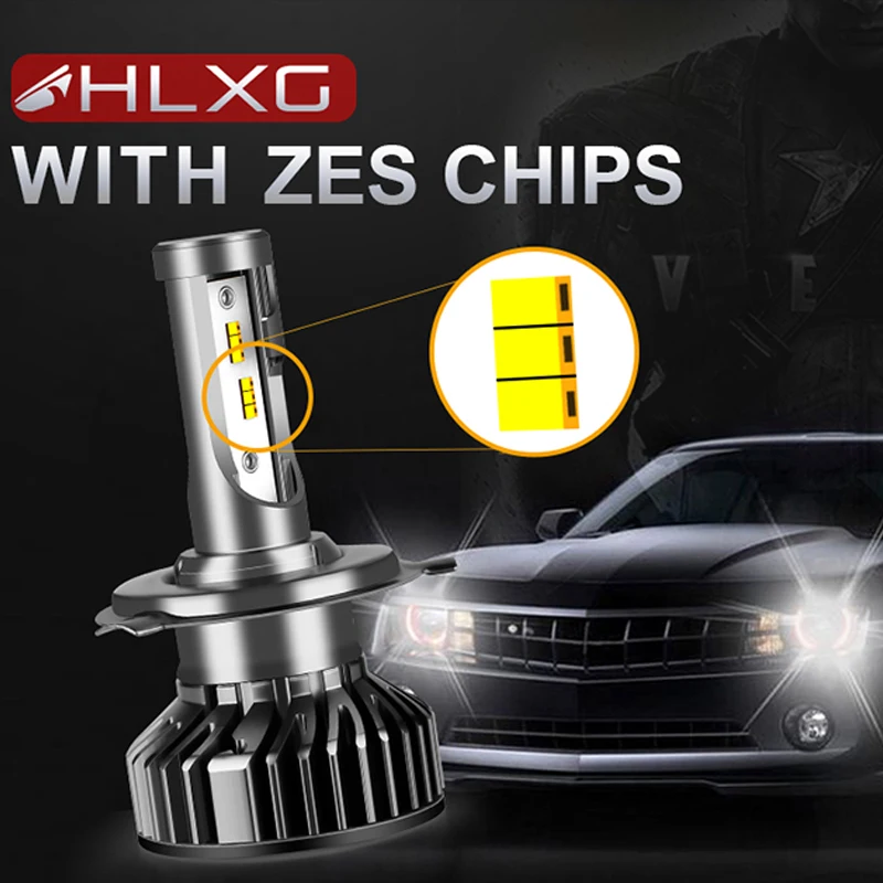 HLXG H7 светодиодный лампы 12v H4 головной светильник автомобильный luces супер 12000LM 6000 К