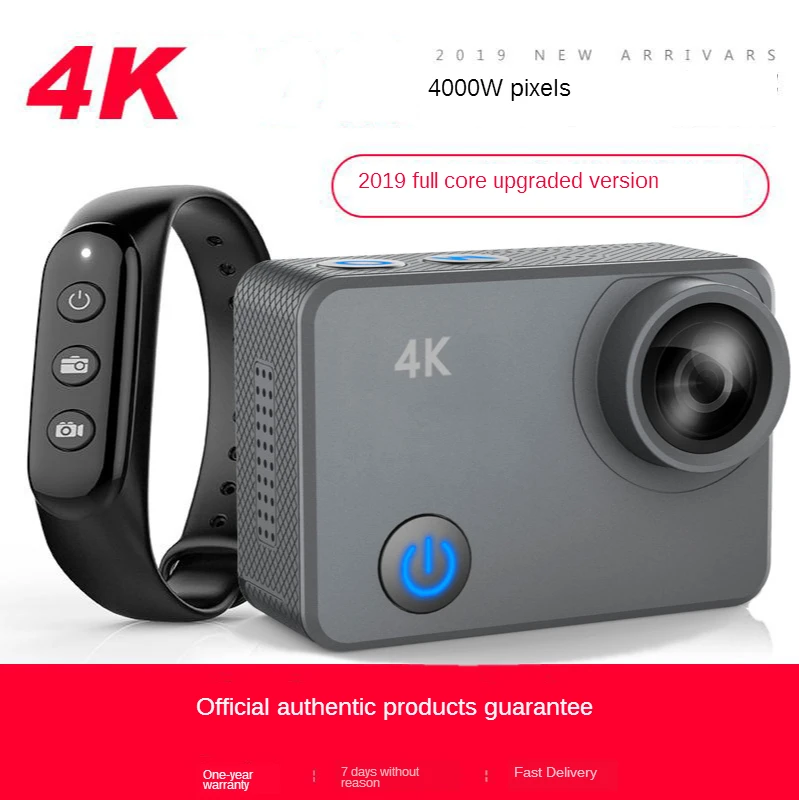 

Touch Screen Dashcam Wristband Remote Control 4K HD Motion Camera 2-inch Camera Waterproof Wifi 40 Million