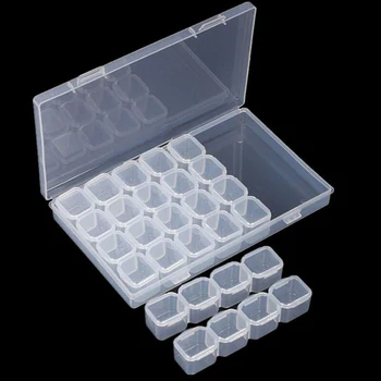 

28 Grids Diamond Painting Accessories Box Jewelry Box Rhinestone Embroidery Organizer Crystal Bead Organizer Home Storage Box